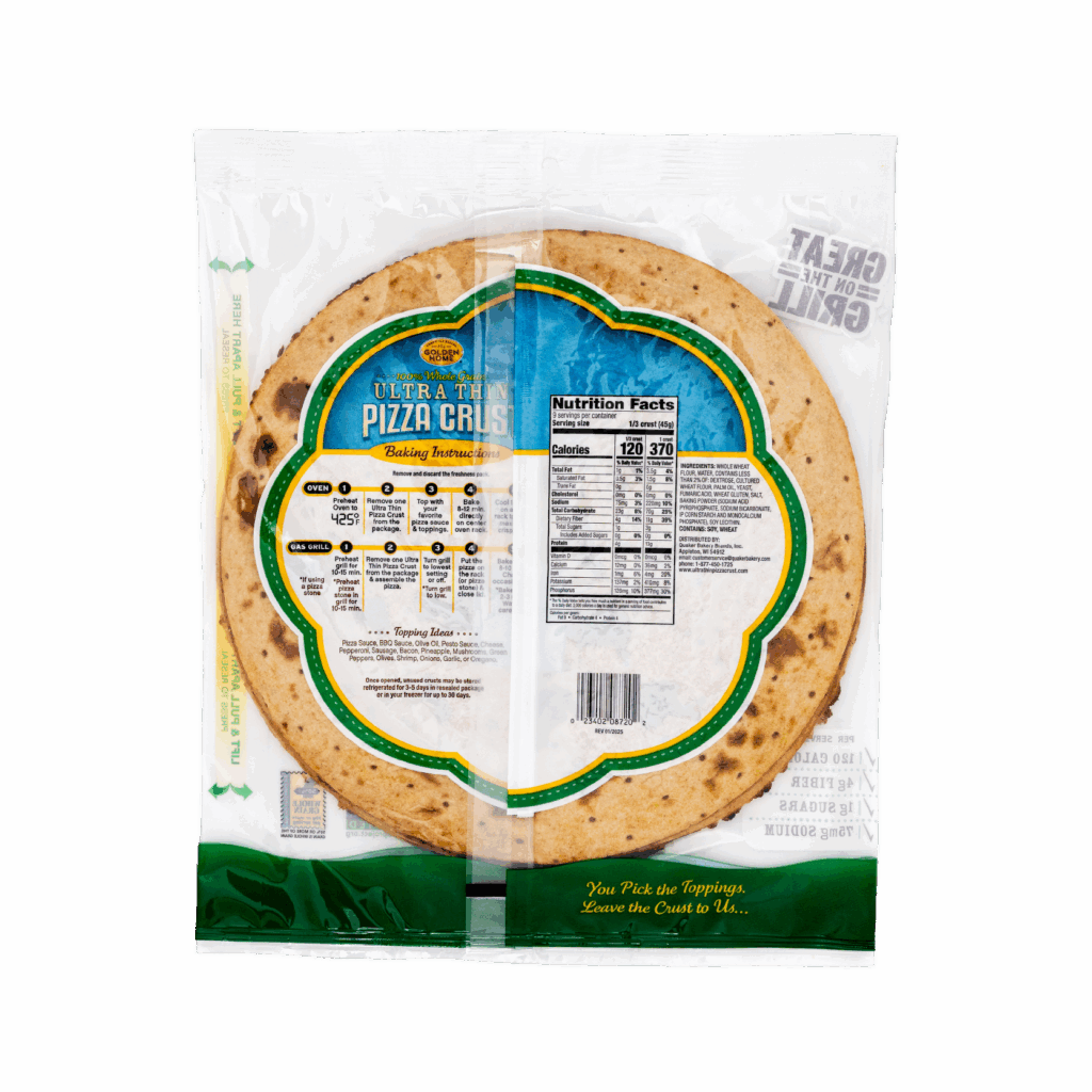 Ultra Thin Pizza Crusts 100% Whole Grain 3pk Back